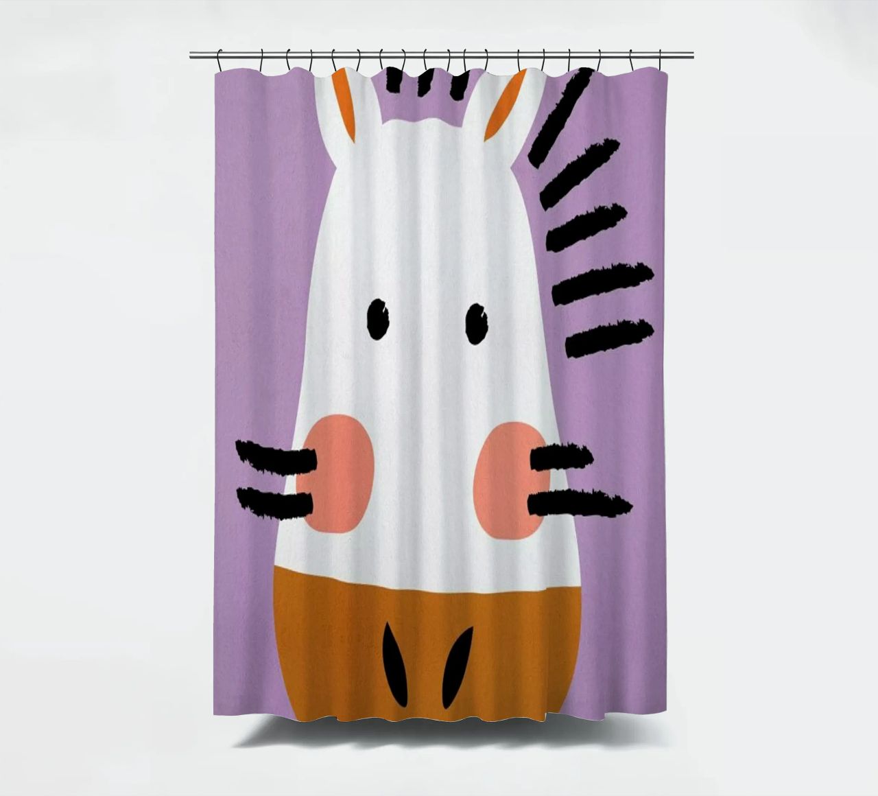 Ziggy the Zebra cortina de baño de Little Flourishes