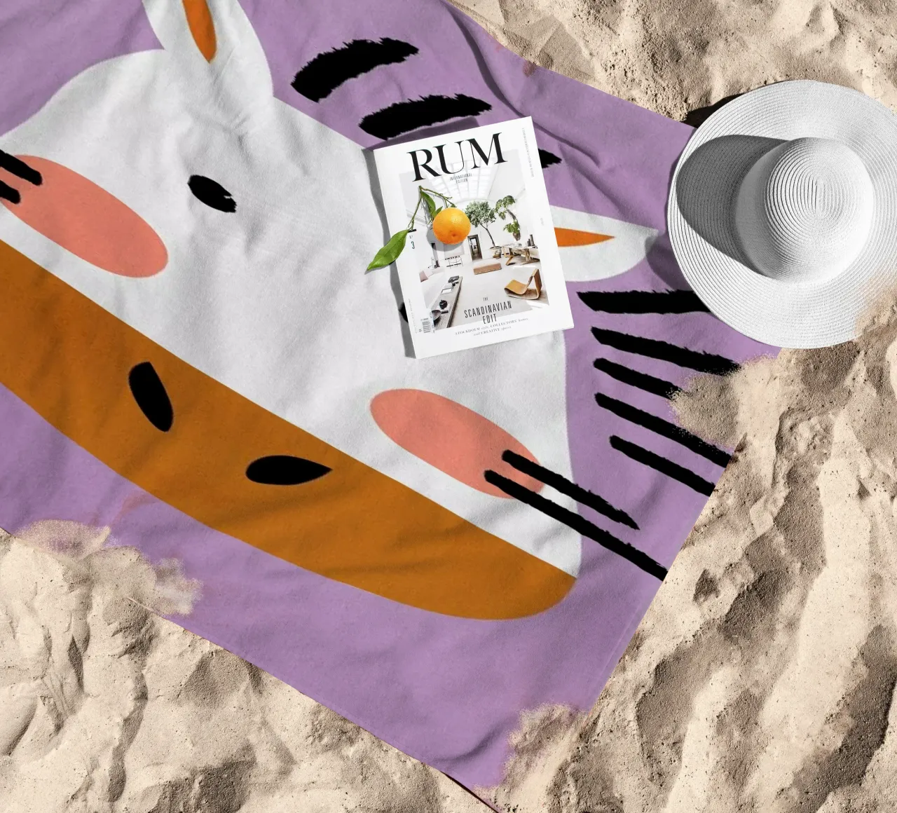Ziggy the Zebra beach towel by Little Flourishes
