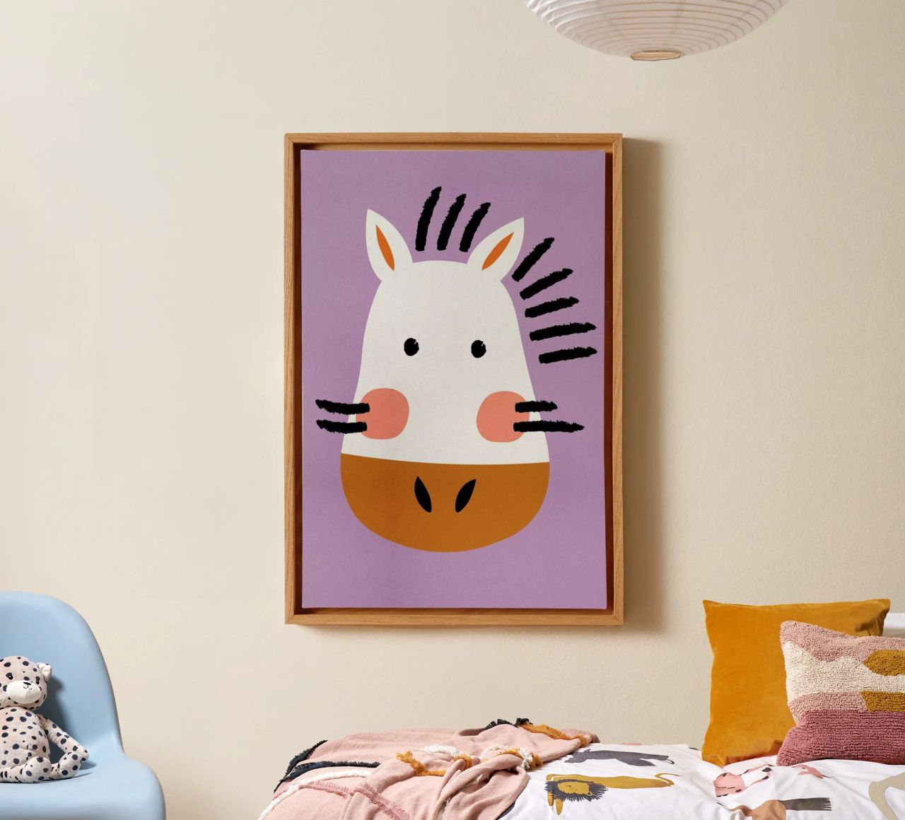 Ziggy the Zebra canvas van Little Flourishes