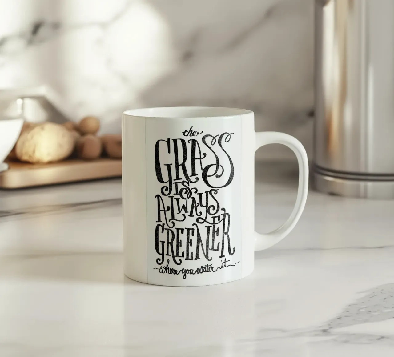 the grass is always greener Keramik Tasse von Matthew Taylor Wilson