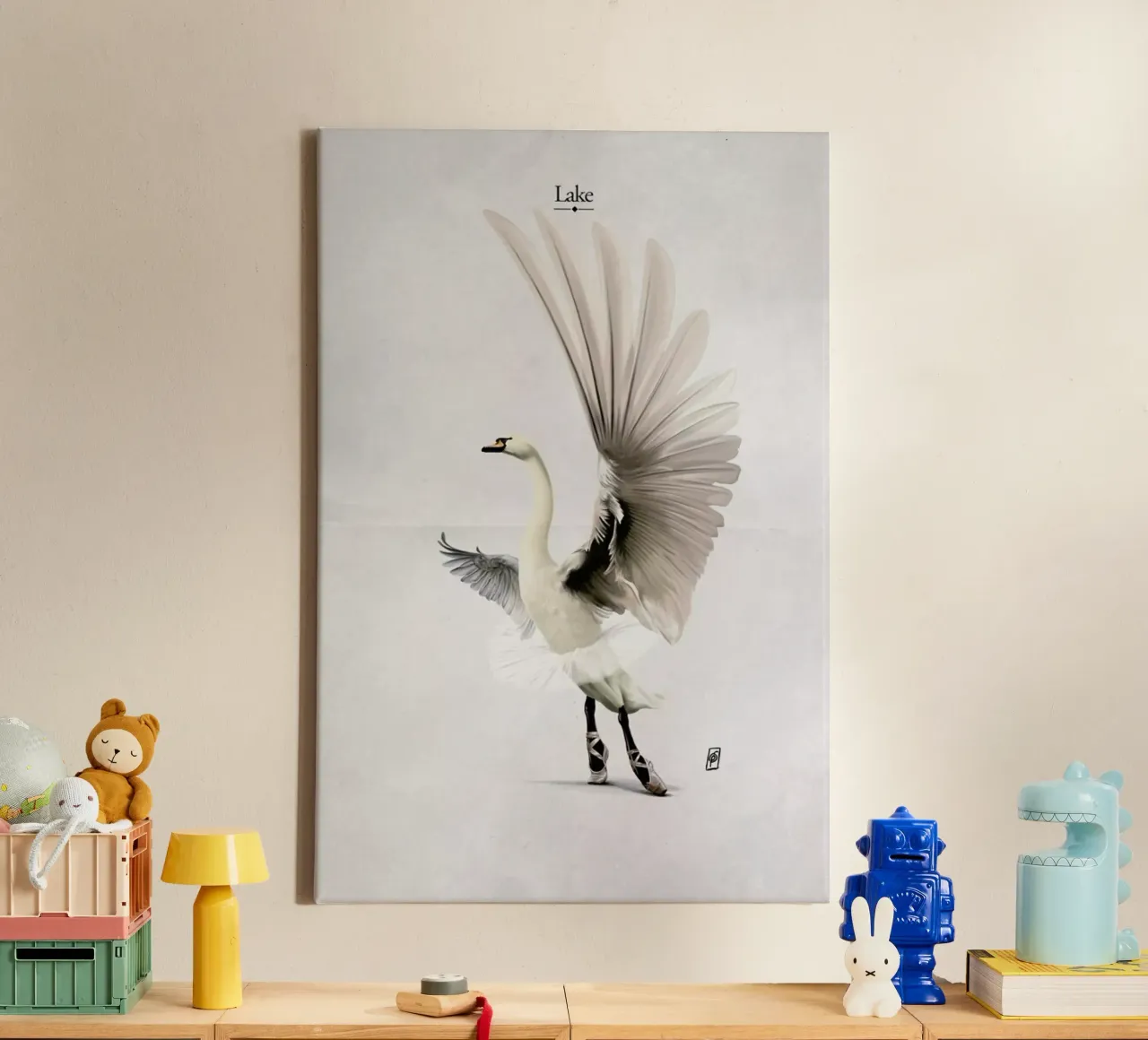 Lake (Titled) tela con Cornice a cassetta da Rob Art | Illustration