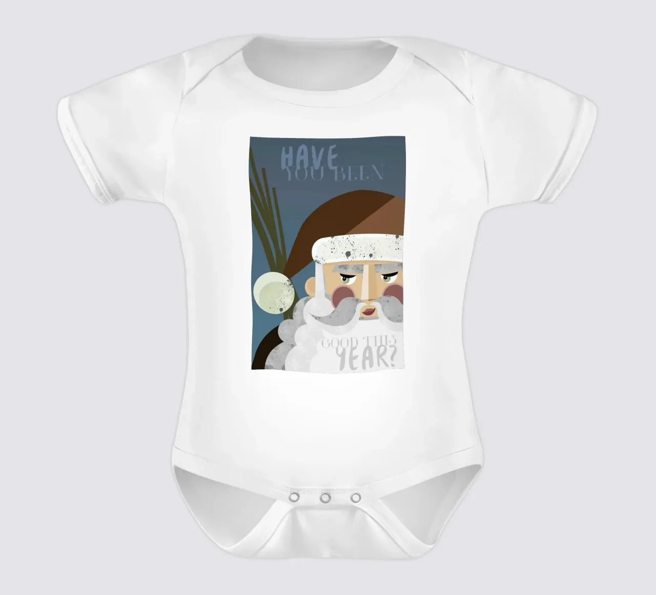 Santa short-sleeve baby romper by Sabrina Ziegenhorn