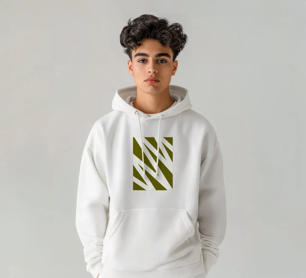 Linea a zig-zag felpa con cappuccio da MODERN NUANCE