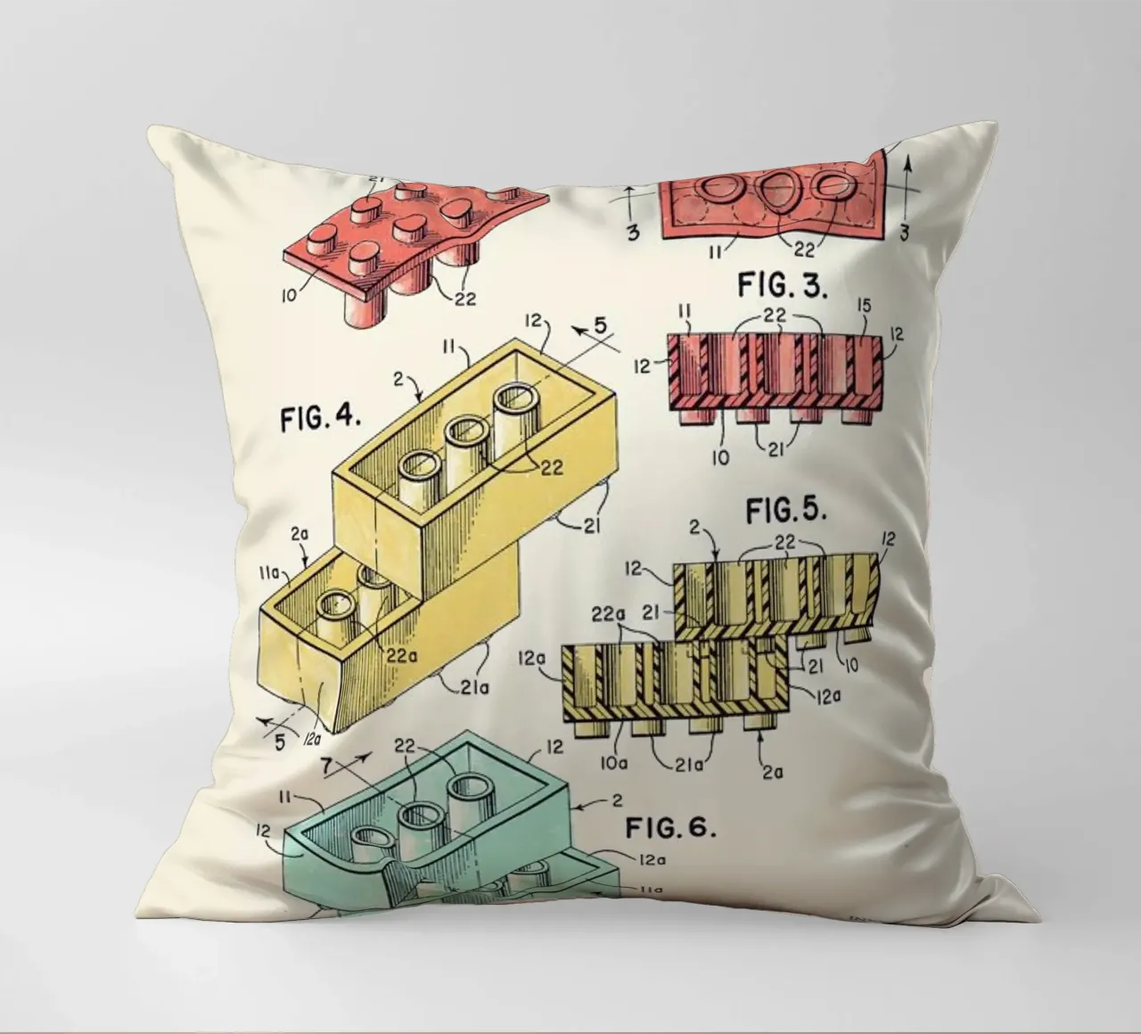 Lego PRINT Colors decorative cushion by Florent Bodart