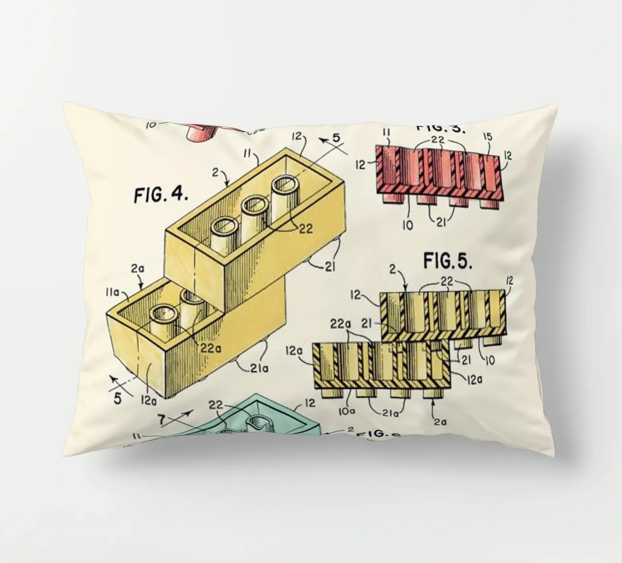 Lego PRINT Colors decorative cushion by Florent Bodart