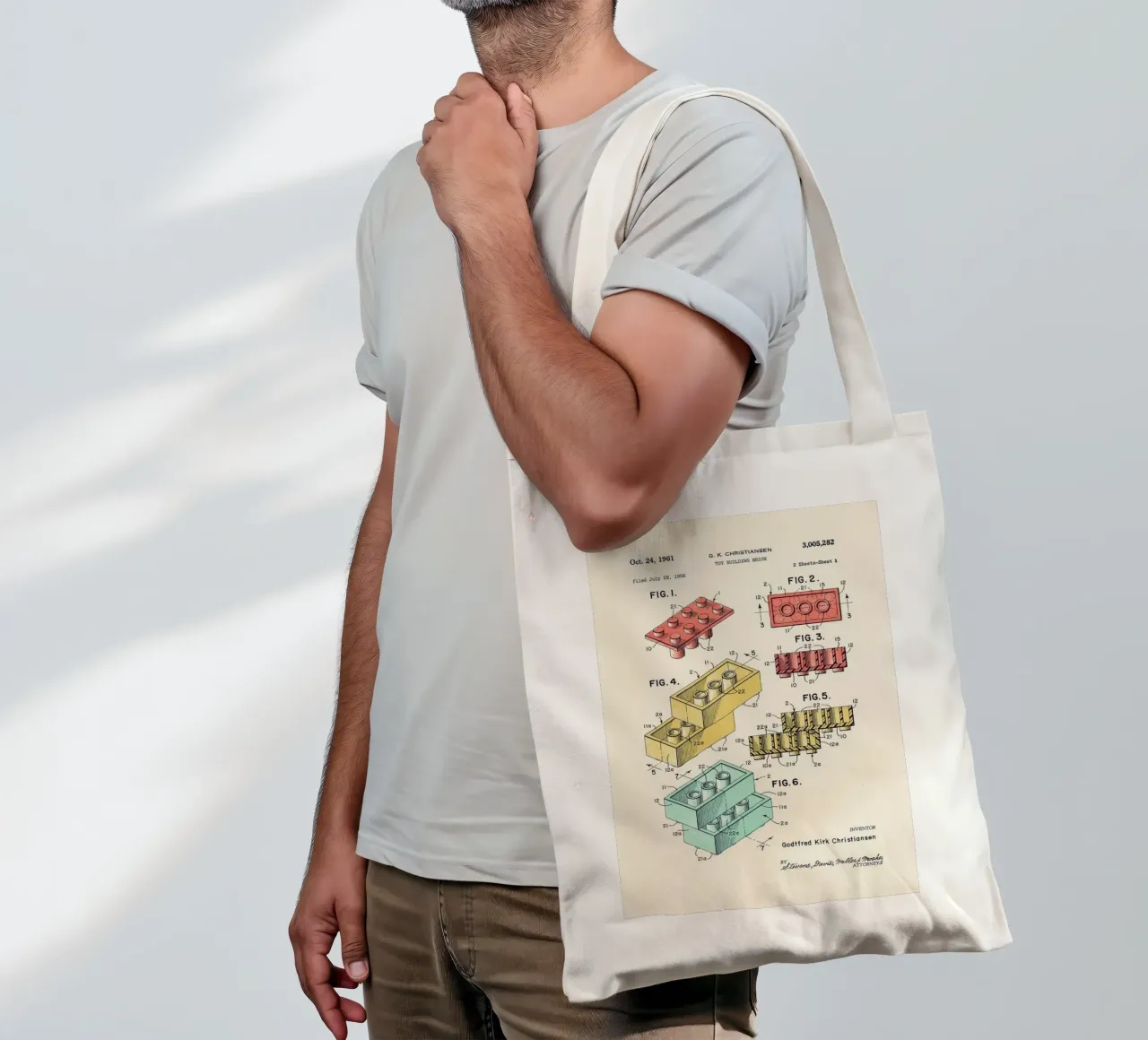 Lego PRINT Colors borsa in juta da Florent Bodart