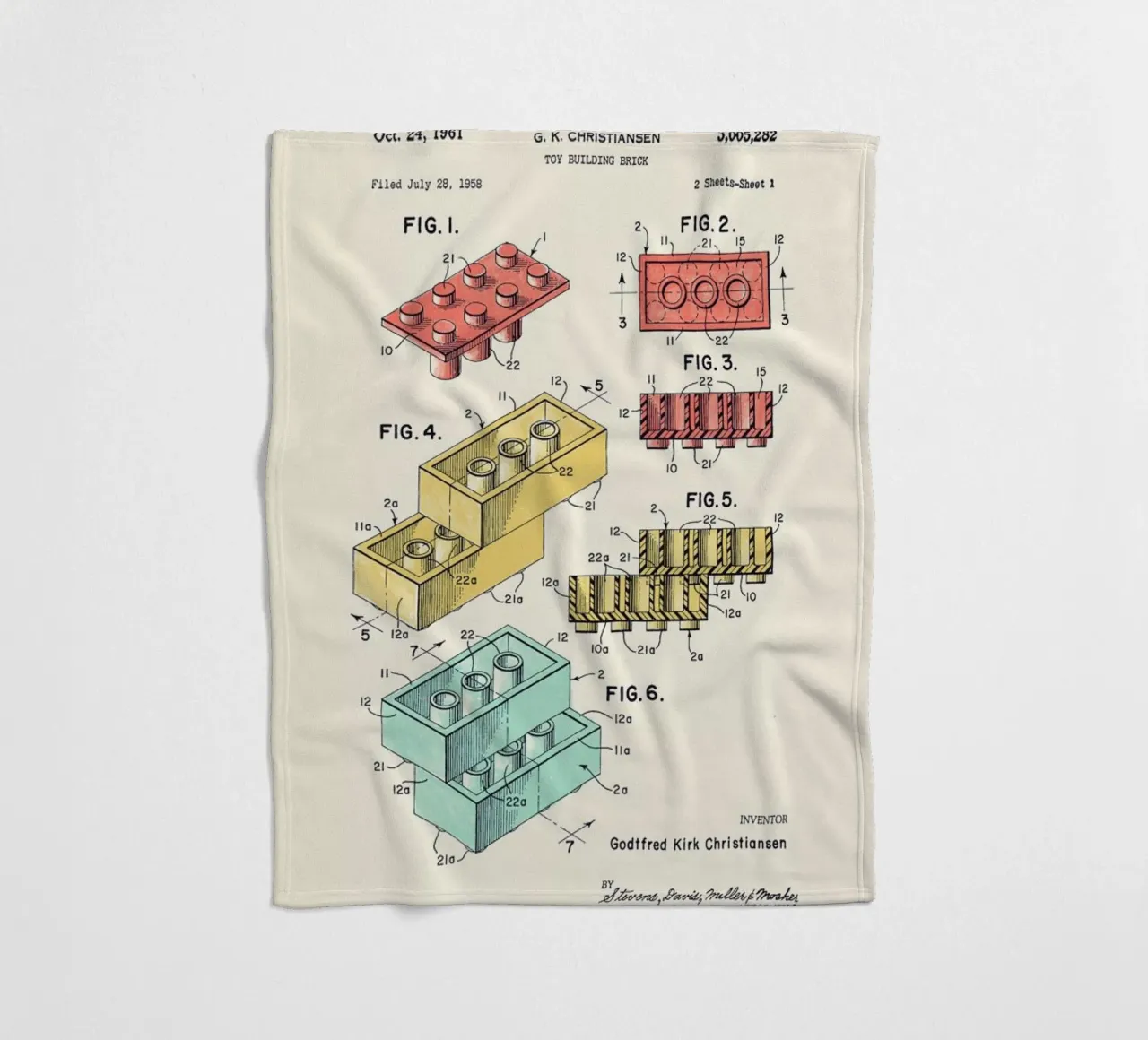 Lego PRINT Colors fleece blanket by Florent Bodart