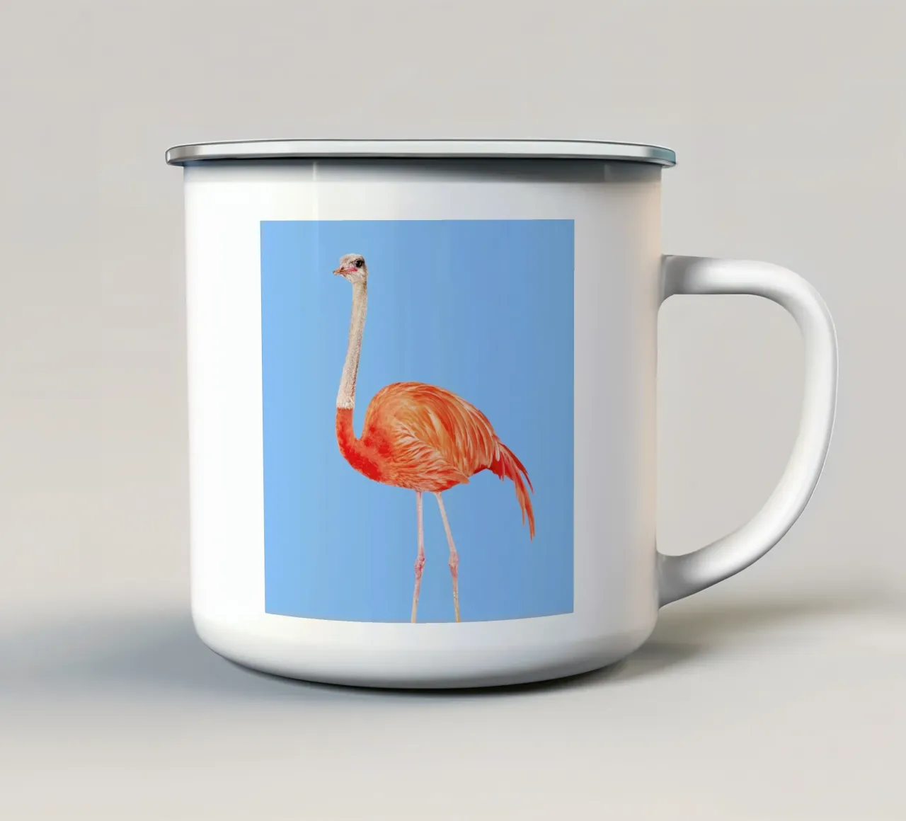 Flamingostrauss tazza in smalto da suckertom