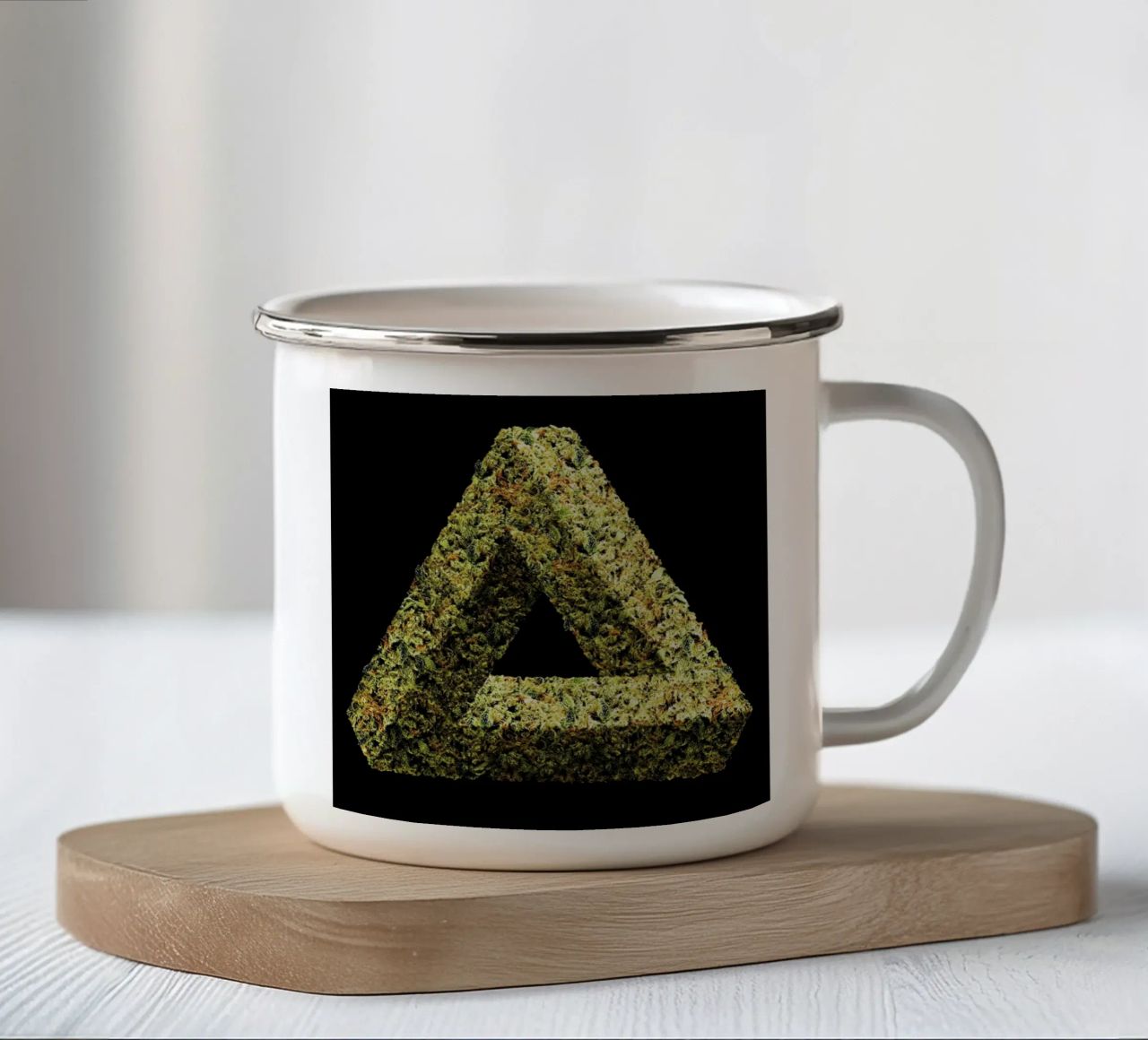 Weed Penrose Triangle tazza in smalto da suckertom