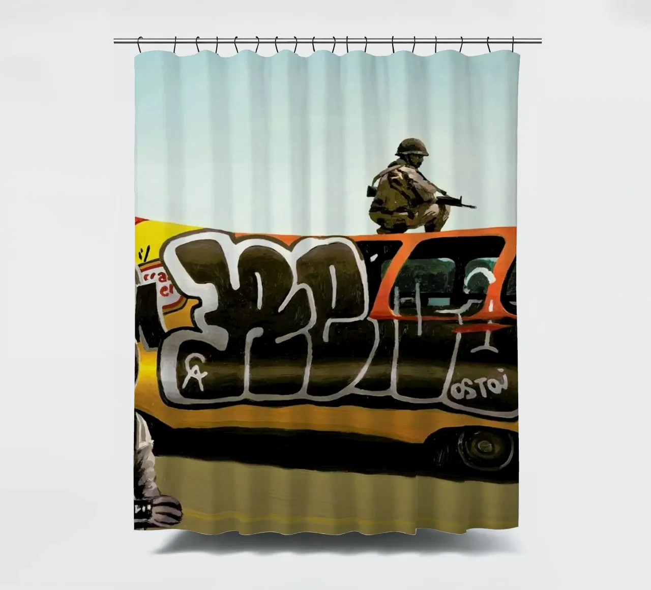 Wienermobile shower curtain by Scott Listfield