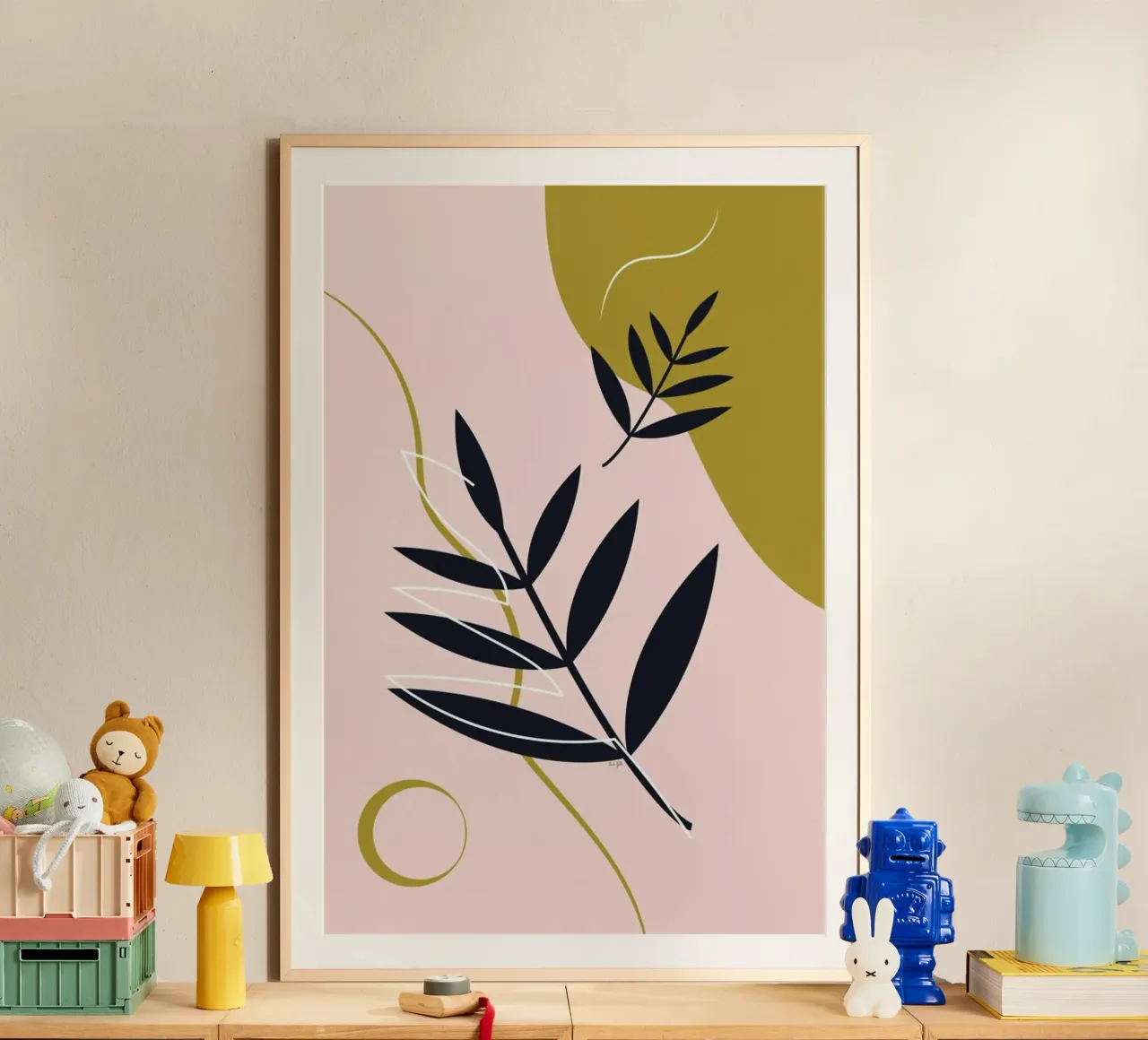 Falling Leaves poster con telaio in alluminio da Linda Gobeta