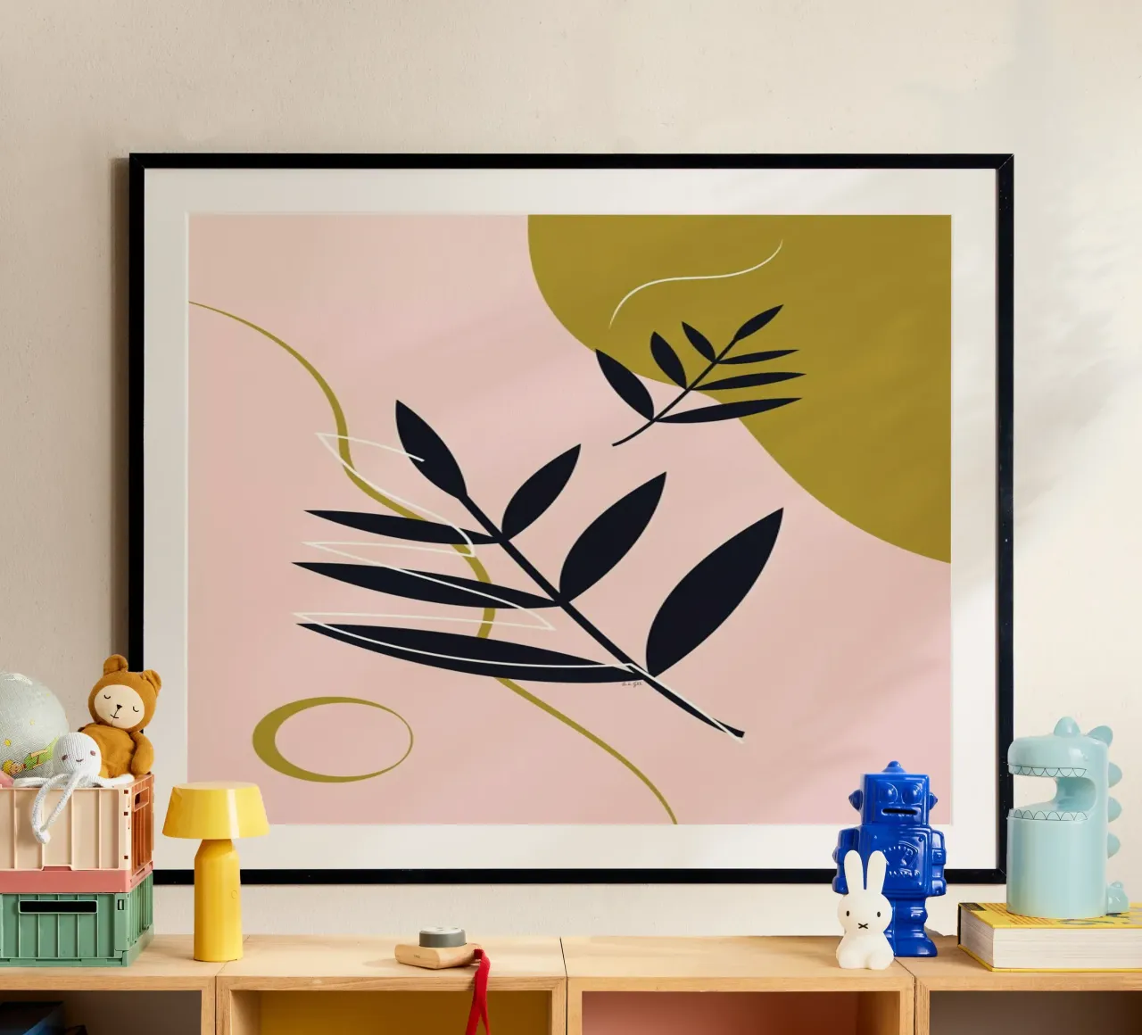 Falling Leaves poster con telaio in alluminio da Linda Gobeta