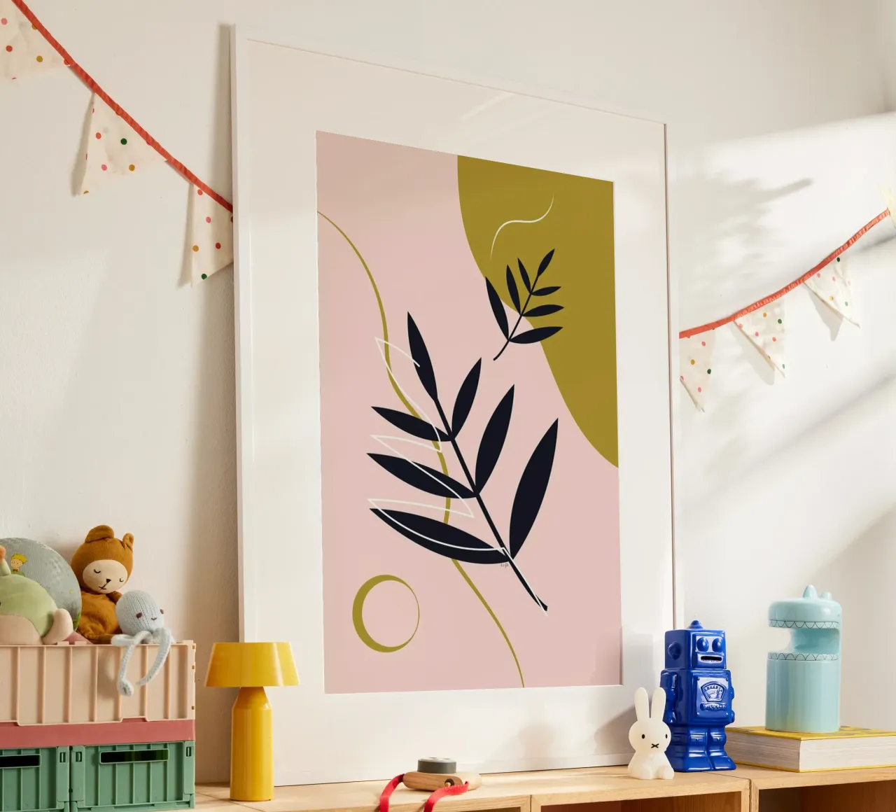 Falling Leaves poster con telaio in alluminio da Linda Gobeta
