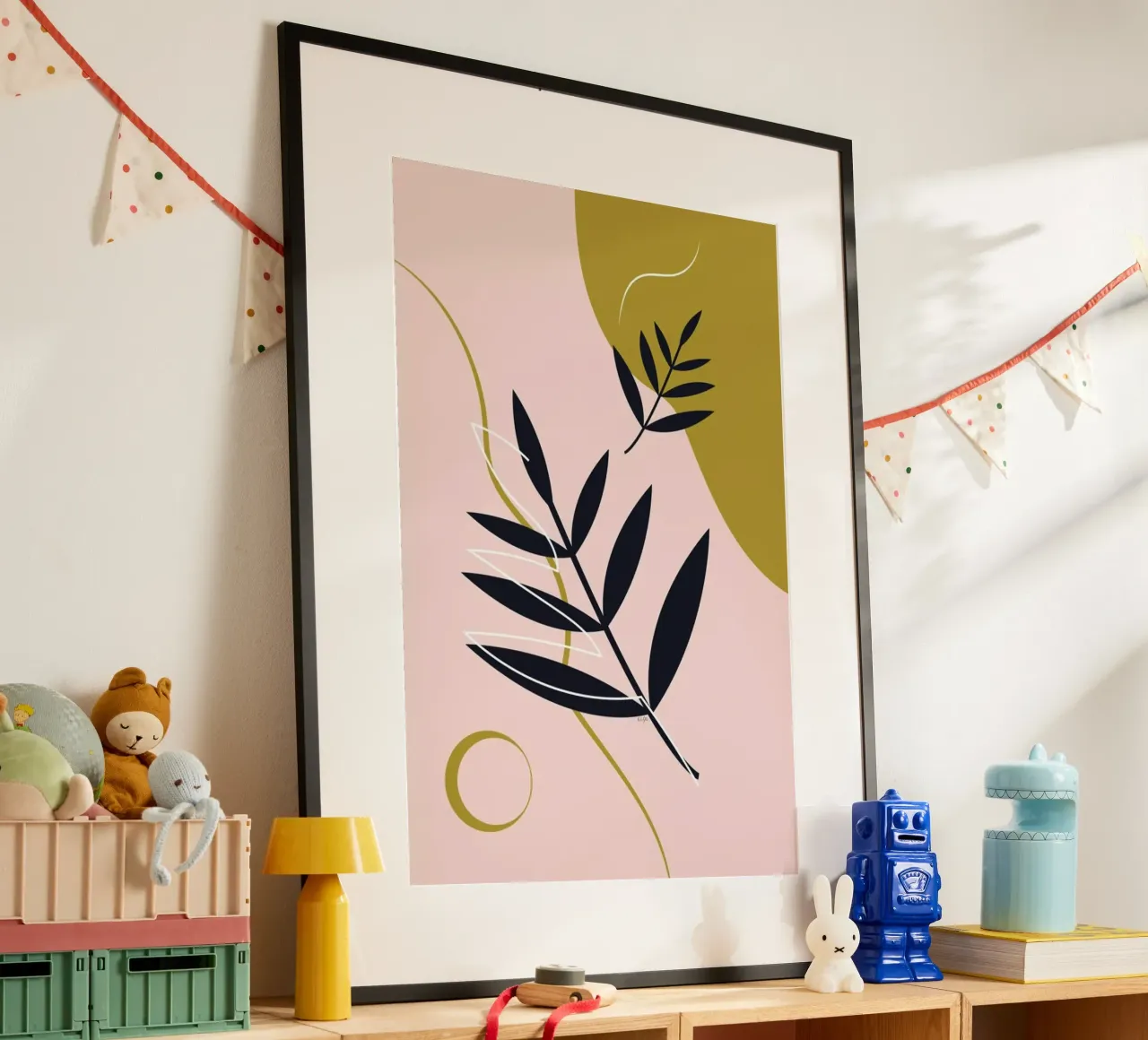 Falling Leaves poster con telaio in alluminio da Linda Gobeta