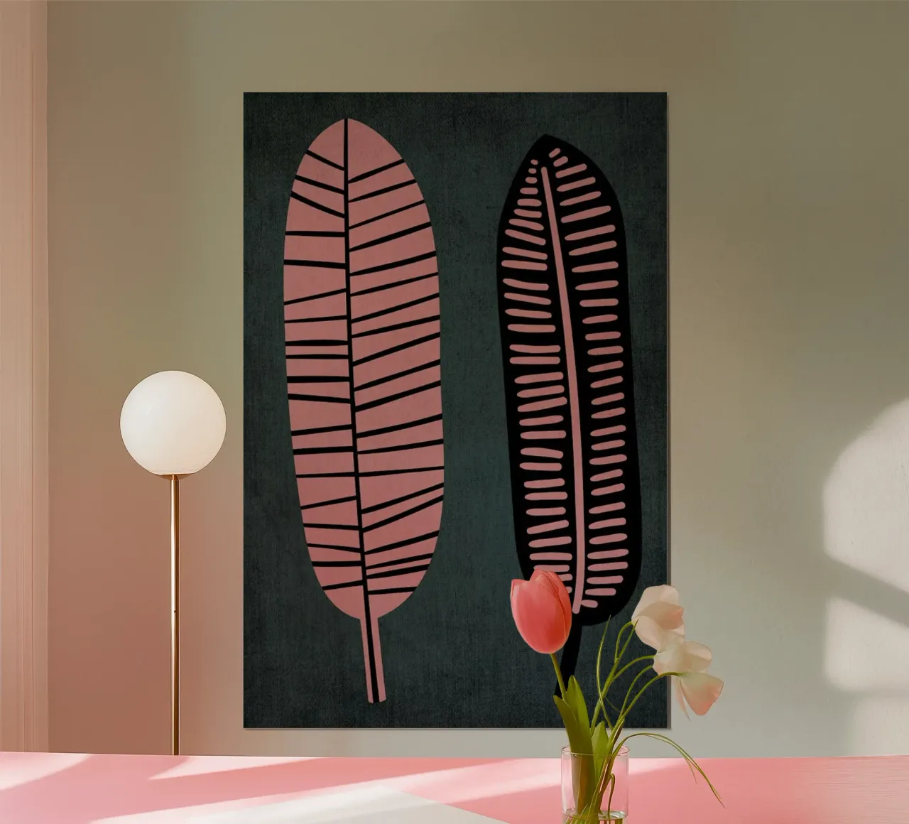 Two Leaves poster con telaio in plastica da Kubistika