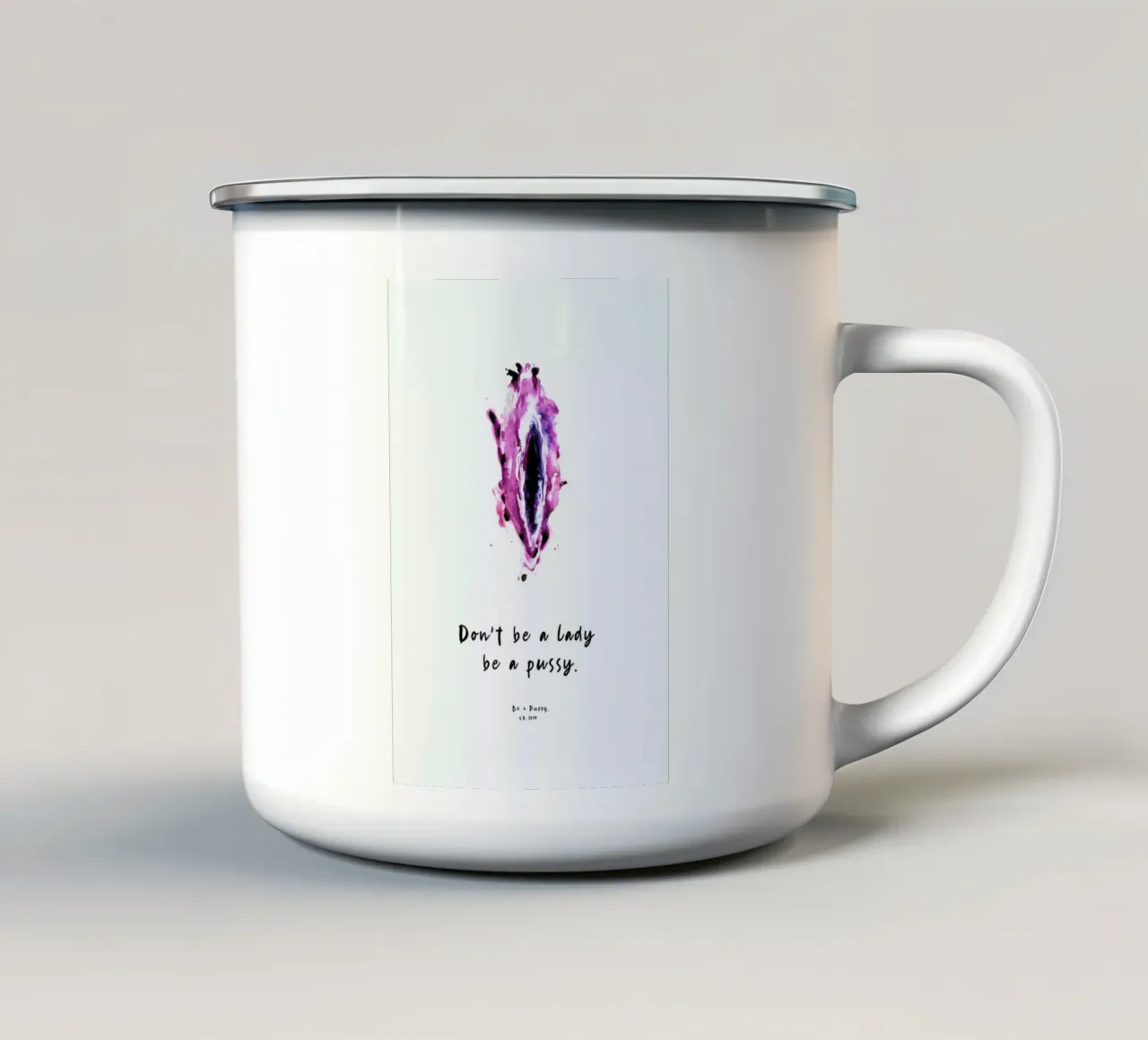 Vulva Painting Don't Be a Lady I tazza in smalto da Verena Bonath | 21st aesthetics