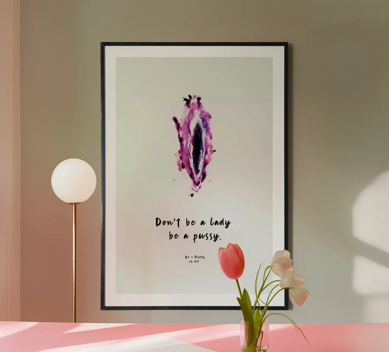 Vulva Painting Don't Be a Lady I carta hahnemühle da Verena Bonath | 21st aesthetics