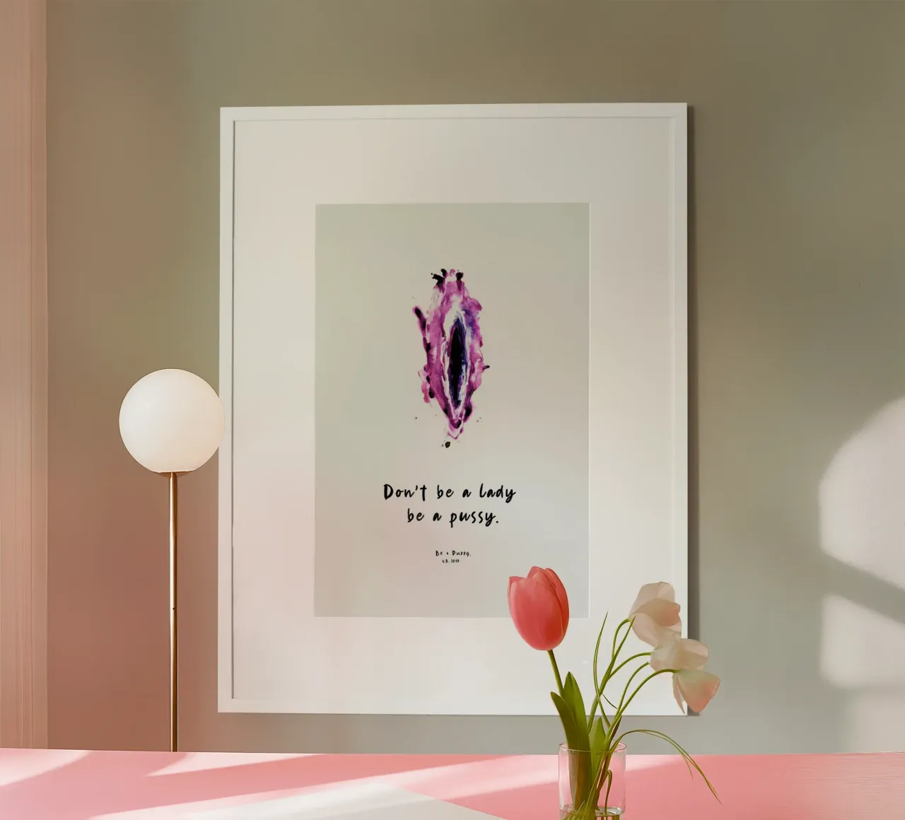 Vulva Painting Don't Be a Lady I carta hahnemühle da Verena Bonath | 21st aesthetics