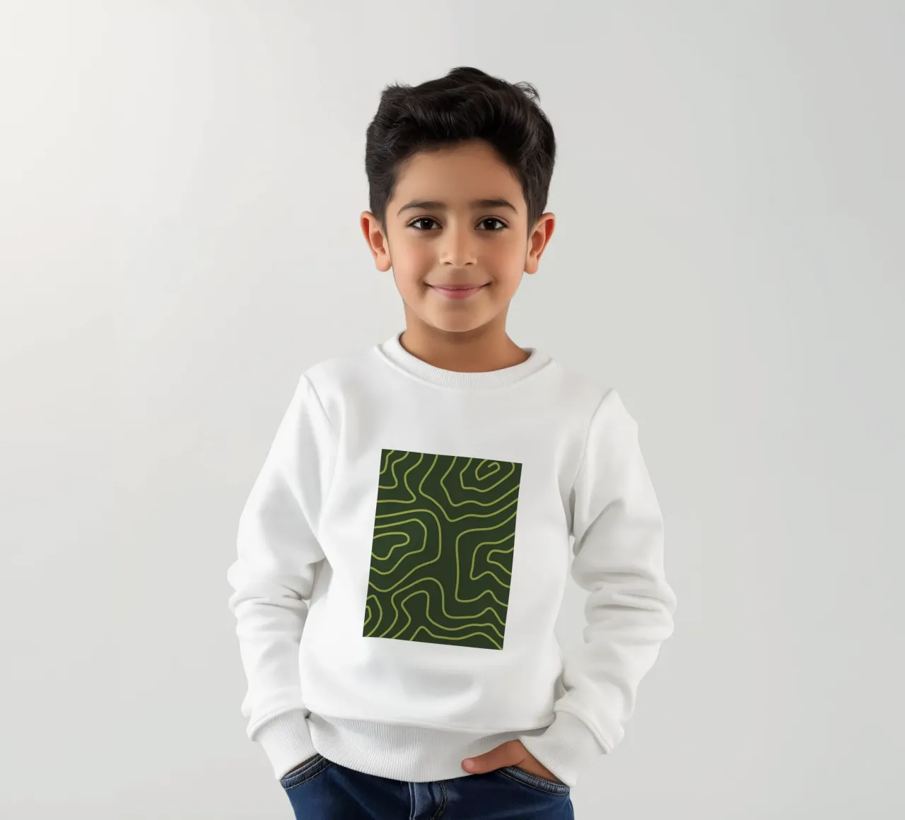 Linee verdi minimaliste felpa bambino da MODERN NUANCE