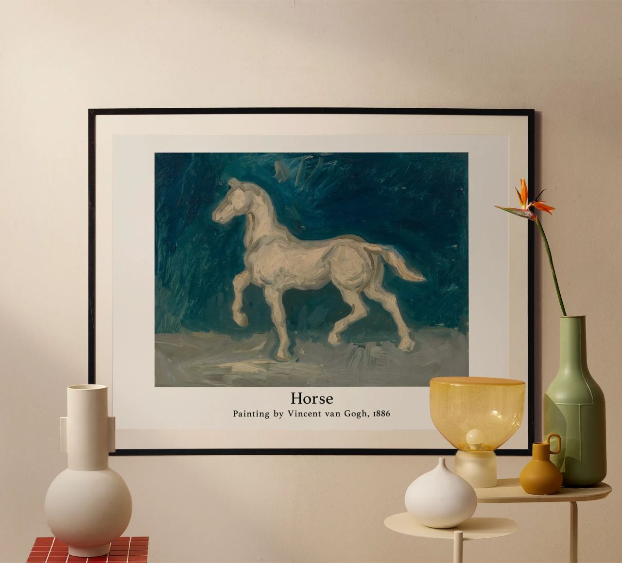 Vincent van Gogh, white horse poster by Carinaprint