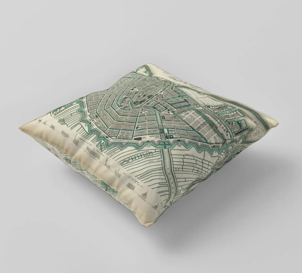 Amsterdam, The Netherlands, 1683 cuscino da Artokoloro Quint Lox Ltd