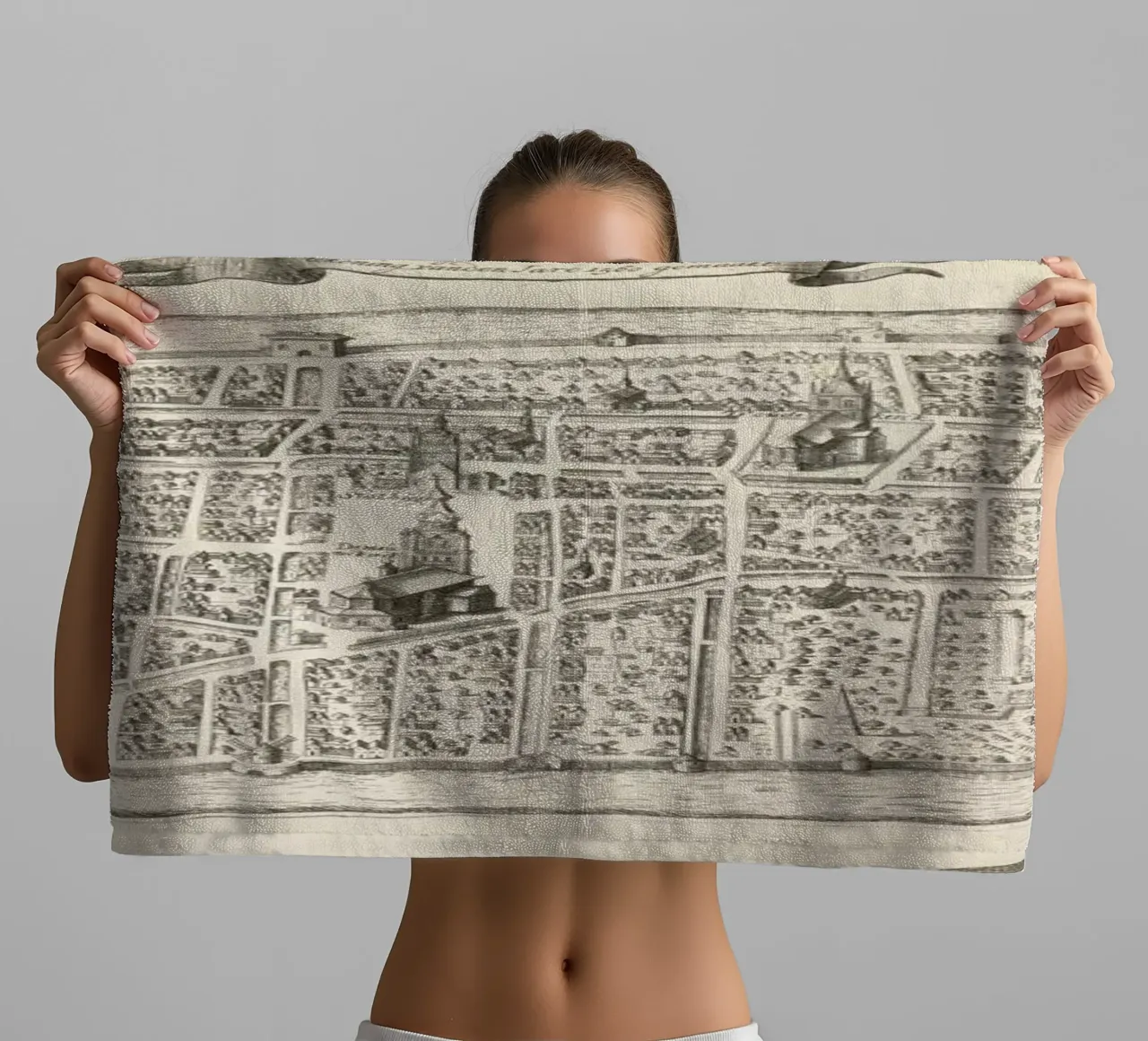 Deft, The Netherlands,Hogenberg, 1729 asciugamano da bagno da Artokoloro Quint Lox Ltd