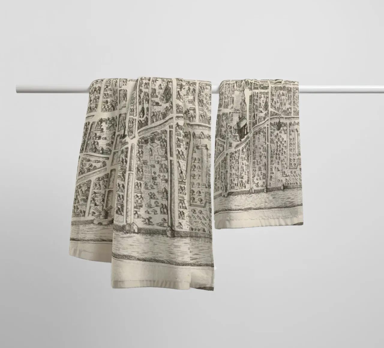 Deft, The Netherlands,Hogenberg, 1729 asciugamano da bagno da Artokoloro Quint Lox Ltd