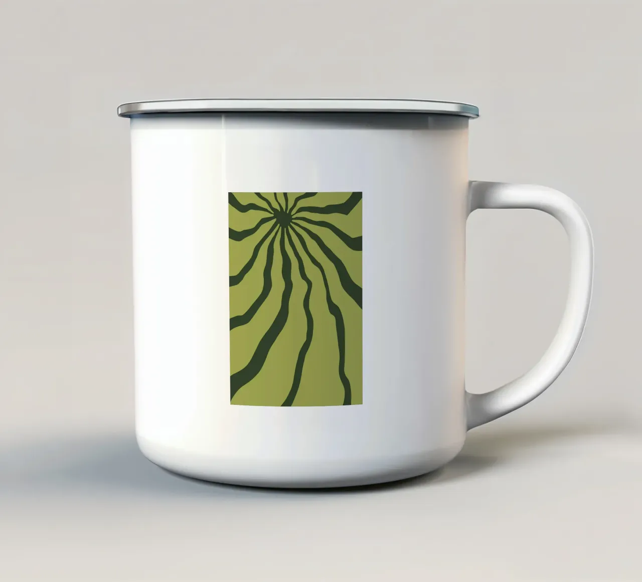 Motivo verde minimalista tazza in smalto da MODERN NUANCE