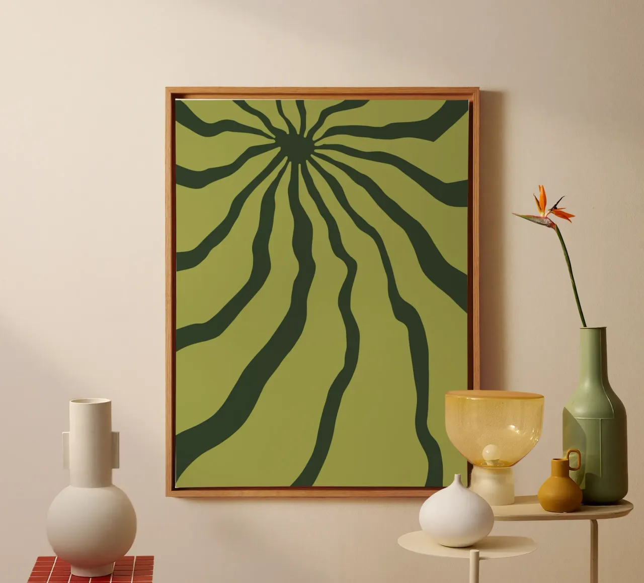 Minimalist Green Motif canvas by MODERN NUANCE