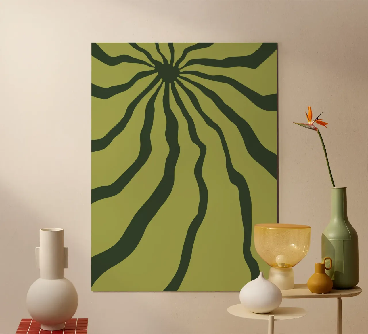 Motif minimaliste vert poster de MODERN NUANCE