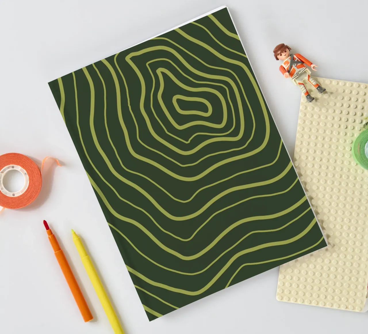 Minimalist Green Line notebook by MODERN NUANCE