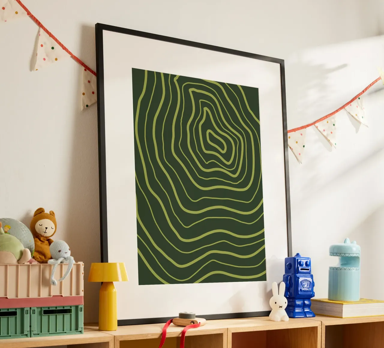 Minimalist Green Line hahnemühle by MODERN NUANCE