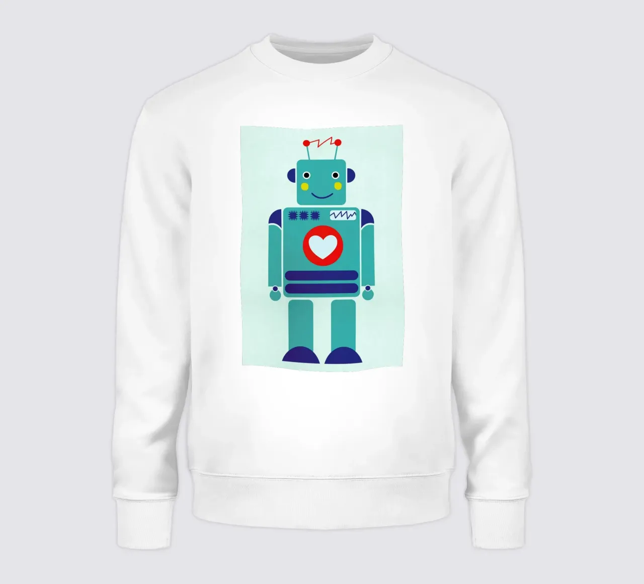 Robot with a Heart Sweatshirt von Little Flourishes