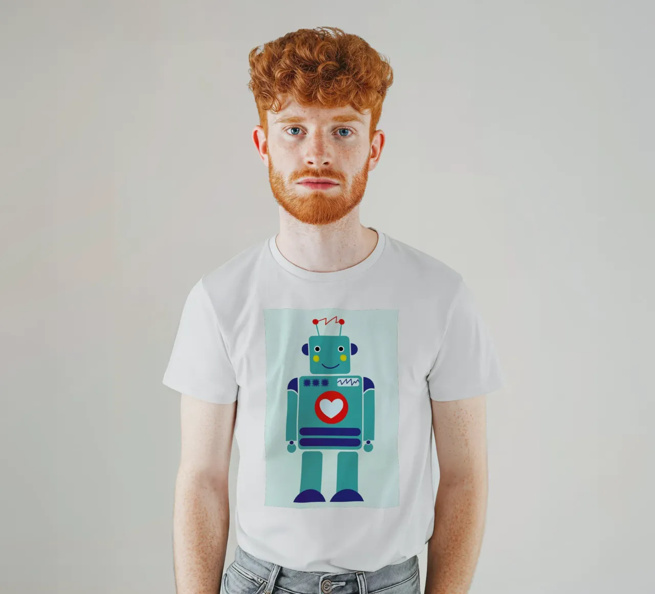 Robot with a Heart t-shirt da Little Flourishes