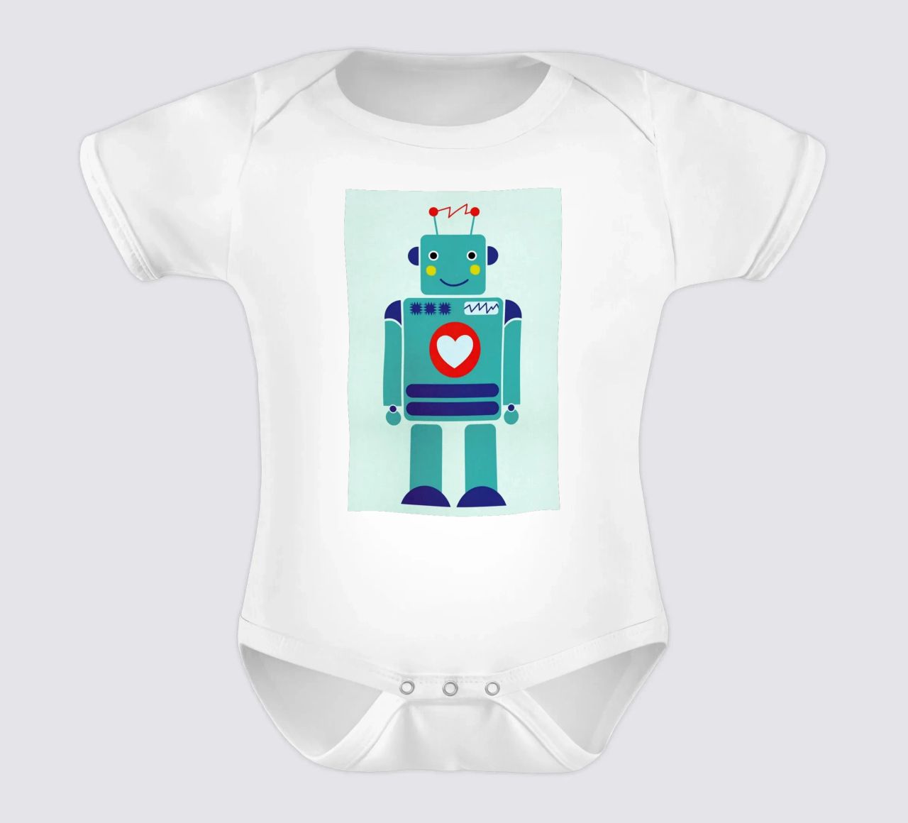 Robot with a Heart body neonato maniche corte da Little Flourishes