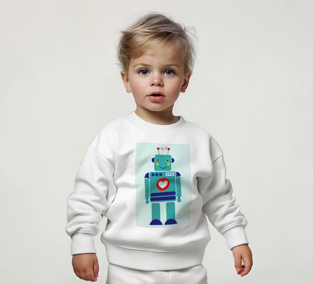 Robot with a Heart felpa neonato da Little Flourishes