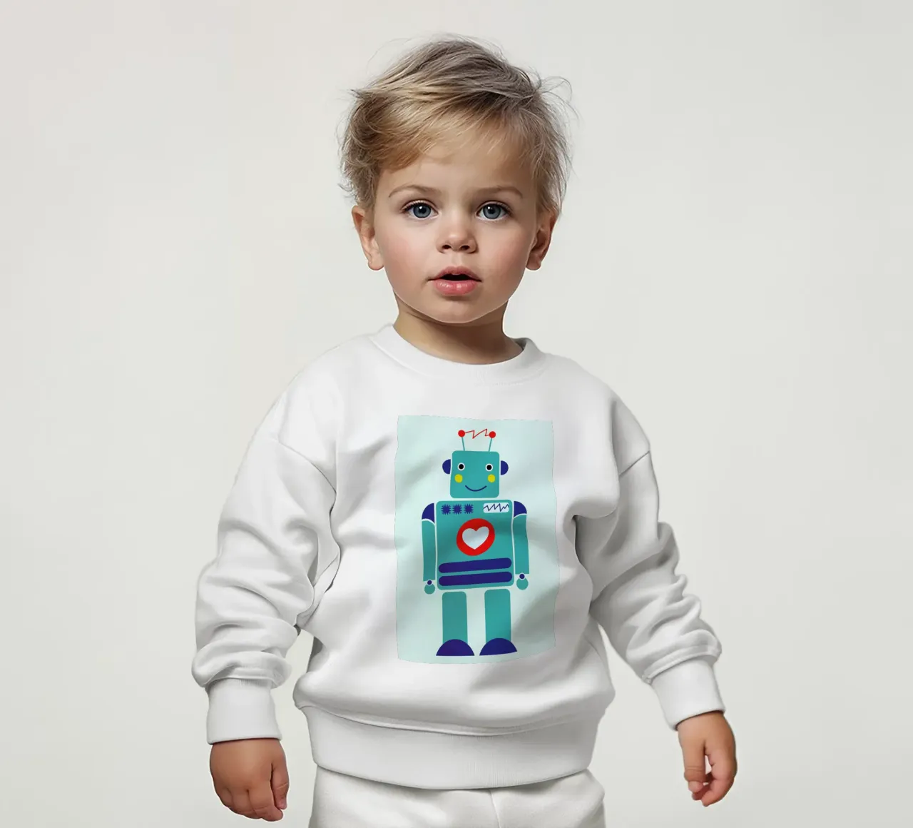 Robot with a Heart felpa neonato da Little Flourishes