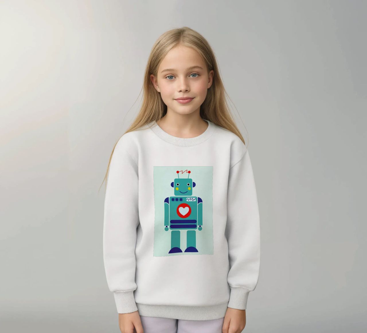 Robot with a Heart felpa bambino da Little Flourishes