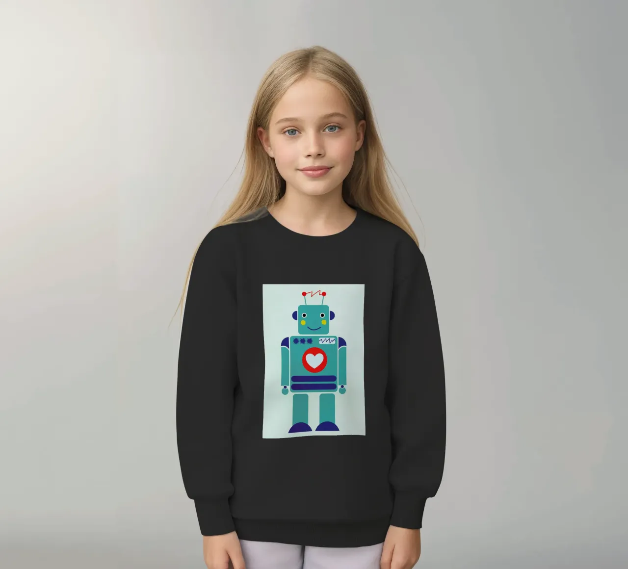 Robot with a Heart felpa bambino da Little Flourishes