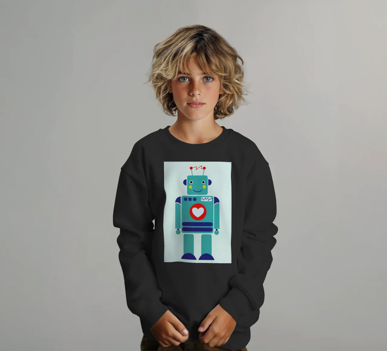 Robot with a Heart felpa bambino da Little Flourishes