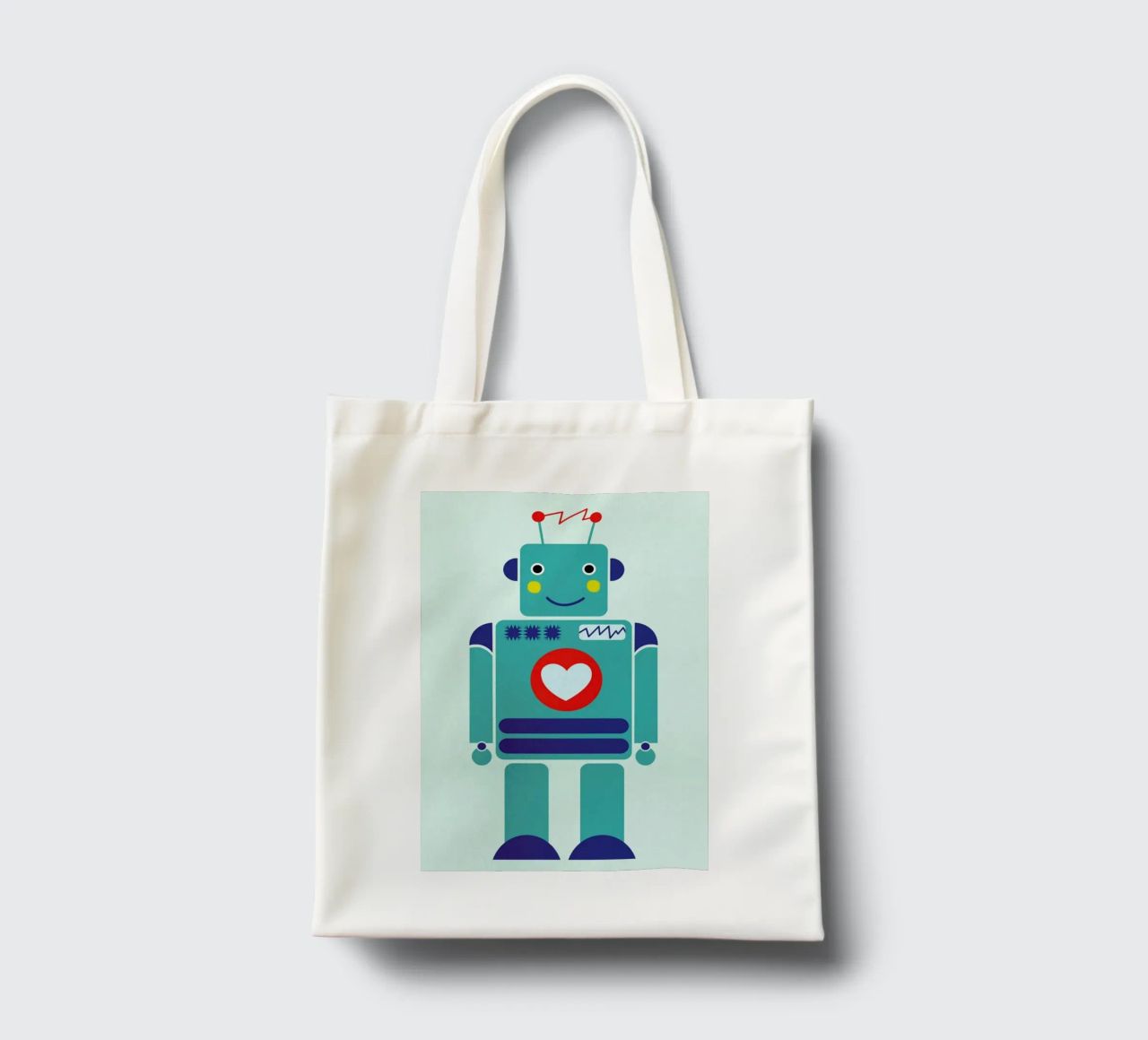 Robot with a Heart borsa in juta da Little Flourishes