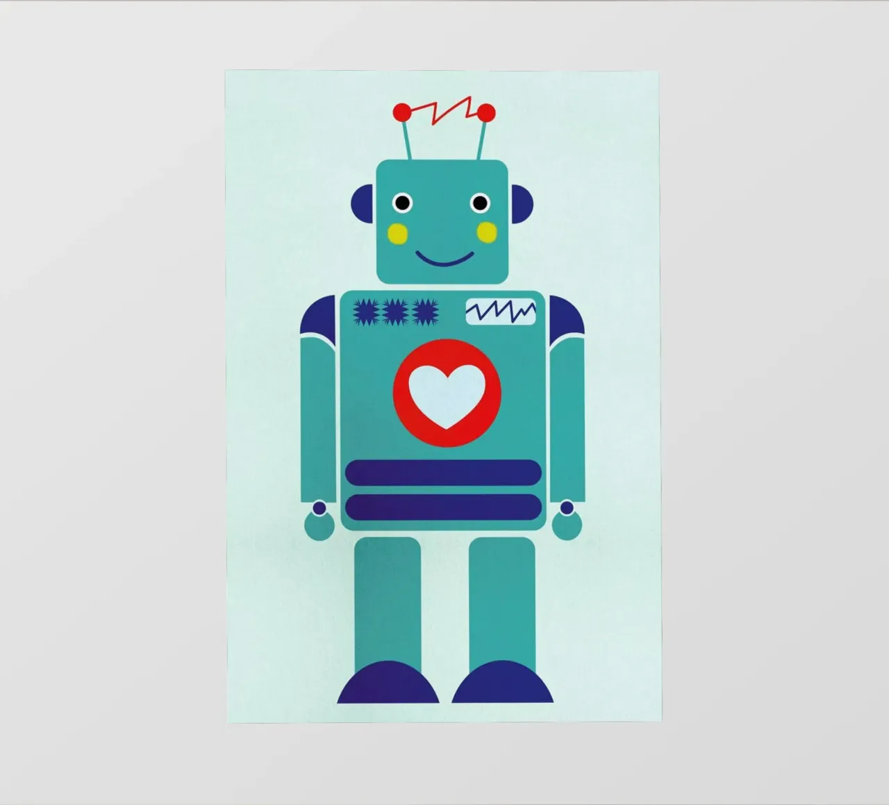 Robot with a Heart PVC Plane von Little Flourishes