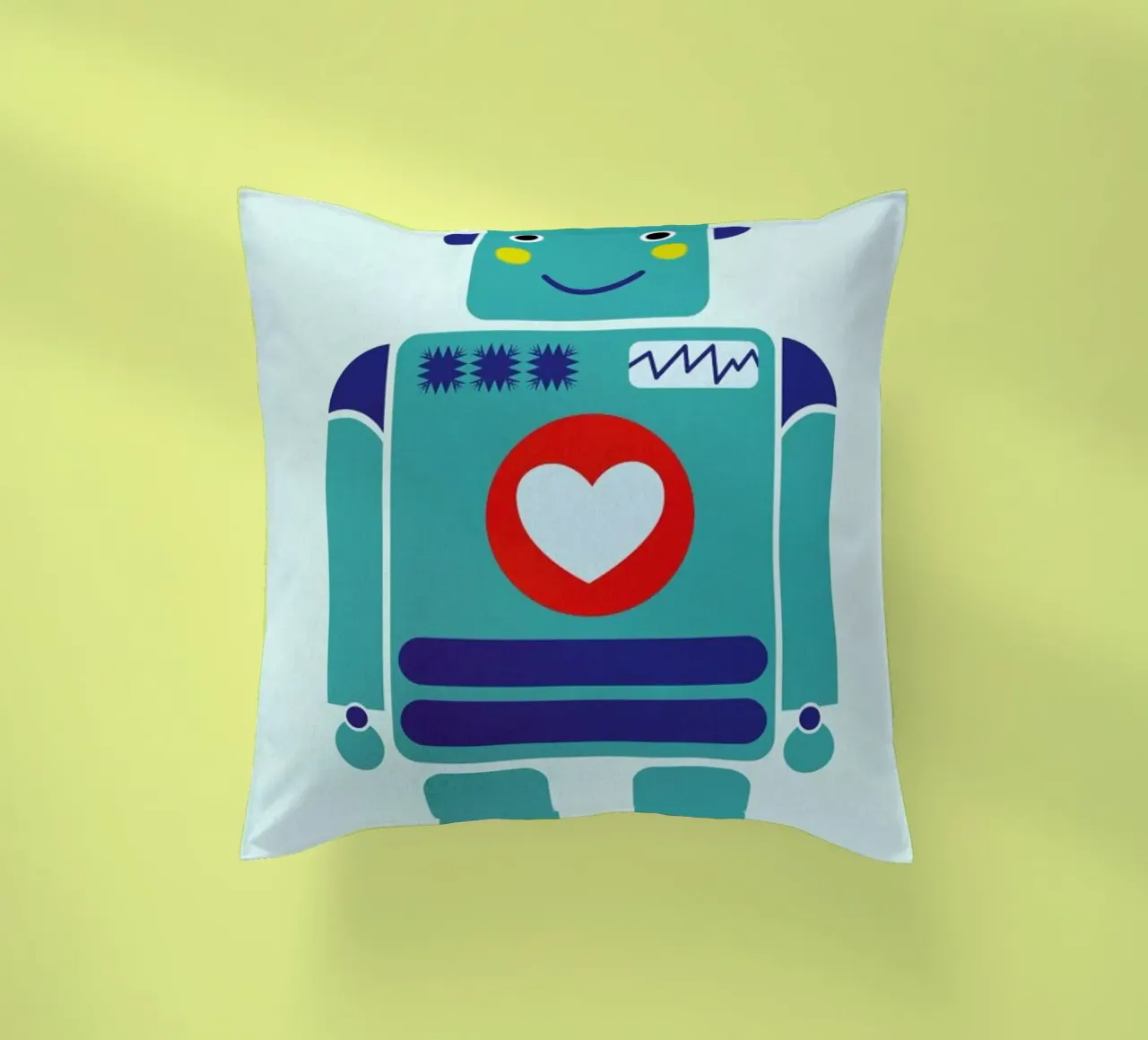 Robot with a Heart Kissen von Little Flourishes