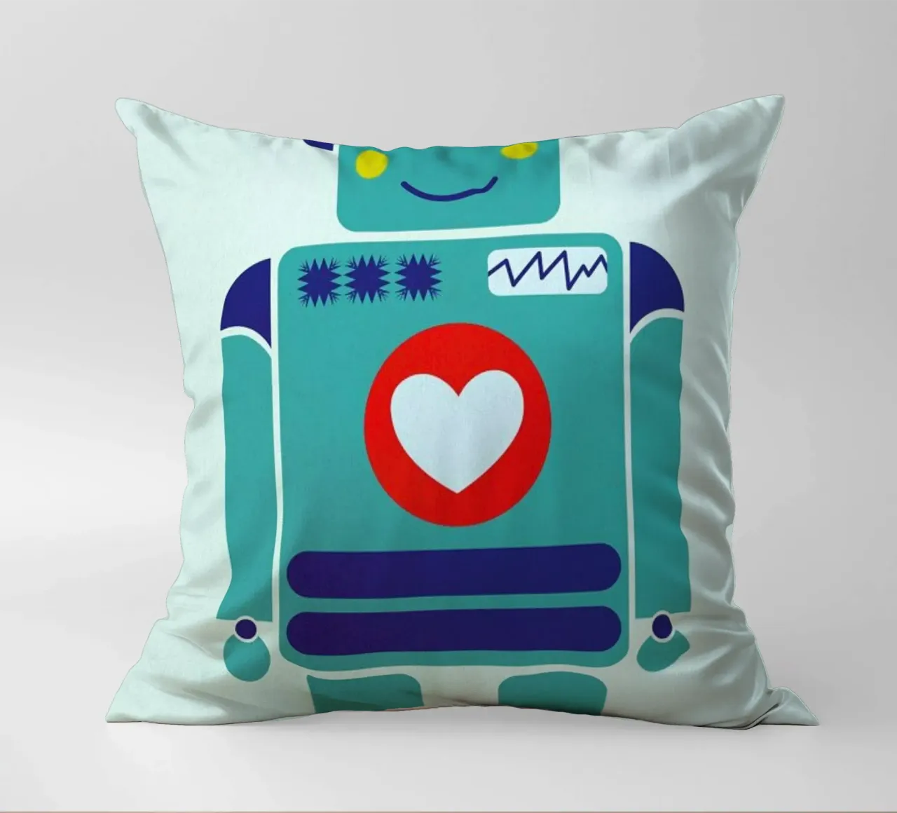 Robot with a Heart cuscino da Little Flourishes