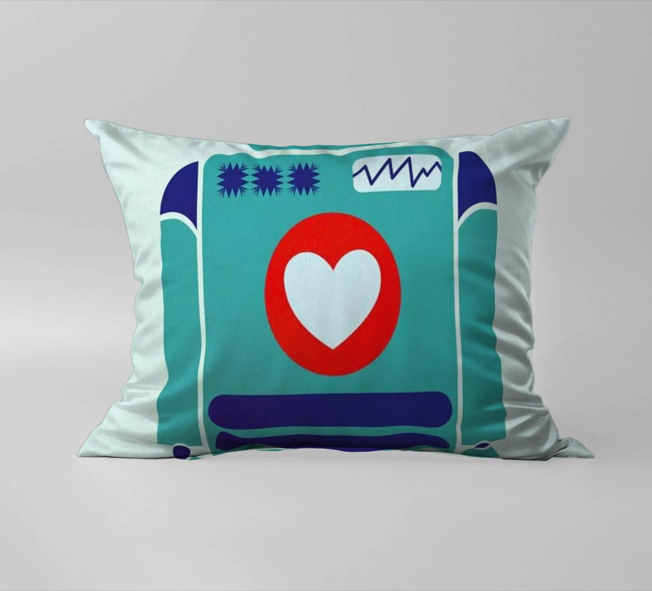 Robot with a Heart cuscino da Little Flourishes