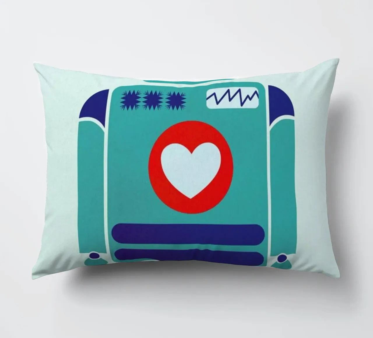 Robot with a Heart cuscino da Little Flourishes