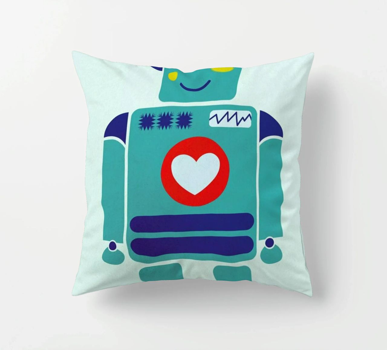 Robot with a Heart cuscino da Little Flourishes