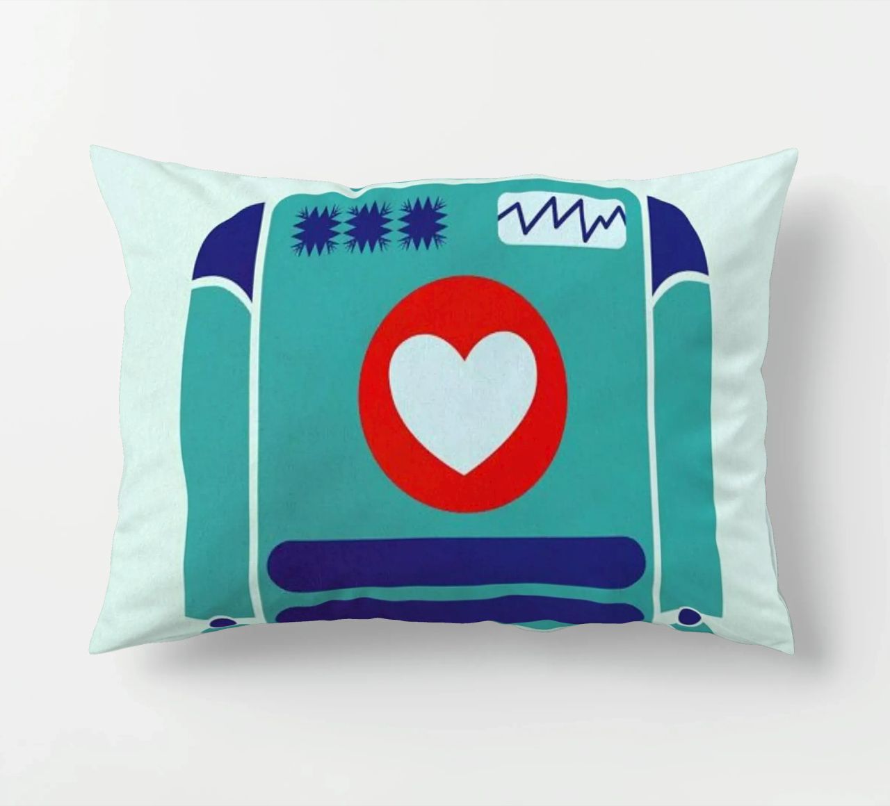 Robot with a Heart cuscino da Little Flourishes