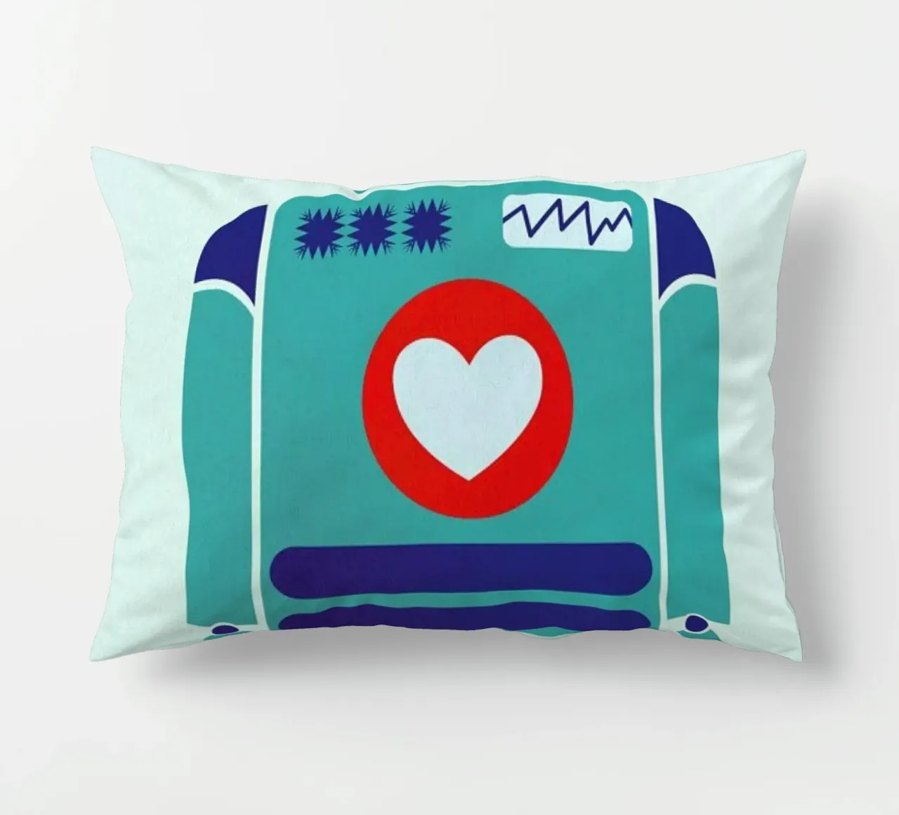 Robot with a Heart cuscino da Little Flourishes