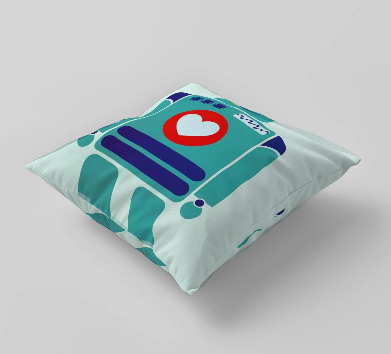 Robot with a Heart cuscino da Little Flourishes